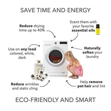 Friendsheep Wool Dryer Balls 6 Pack XL Organic Premium Reusable Cruelty Free Handmade Fair Trade No ...