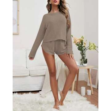 Ekouaer Waffle Knit Pajama Sets - Stylish and Comfortable Women's Sleepwear