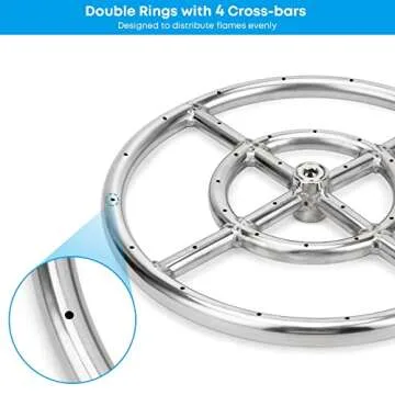 Stanbroil 12" Round Fire Pit Burner Ring - Durable & Easy to Install
