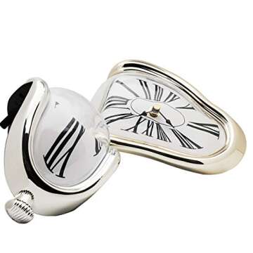 FAREVER Melting Clock, Salvador Dali Watch Melted Clock for Decorative Home Office Shelf Desk Table Funny Creative Gift, Rome Green