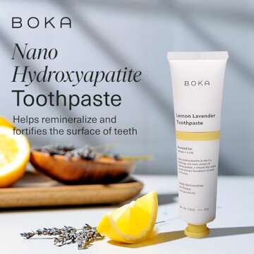 Boka Fluoride Free Travel Size Toothpaste Nano Hydroxyapatite, Helps Remineralize, Appropriate for S...