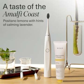 Boka Fluoride Free Travel Size Toothpaste Nano Hydroxyapatite, Helps Remineralize, Appropriate for Sensitive Teeth, Whitening - for Adult, Kids Oral Care - Lemon Lavender 1.3 Fl Oz 2Pk