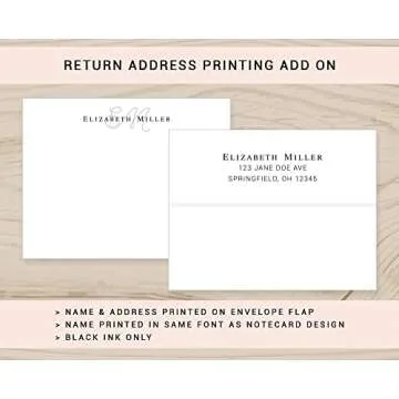 Elegant Personalized Stationery Note Cards with Envelopes