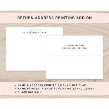 Elegant Personalized Stationery Note Cards with Envelopes