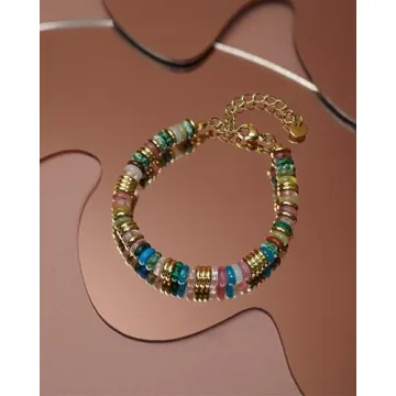 SNGIA Adjustable Gold Rainbow Bracelets for Women
