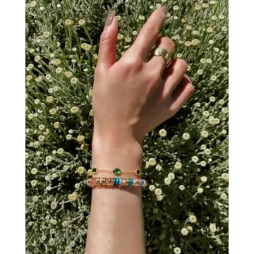 SNGIA Adjustable Gold Rainbow Bracelets for Women