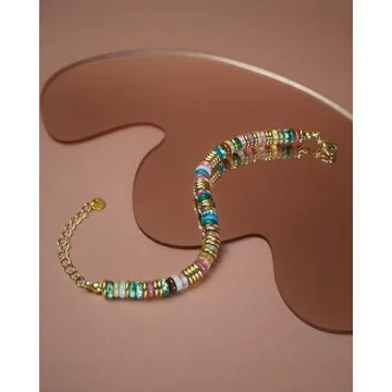 SNGIA Adjustable Gold Rainbow Bracelets for Women