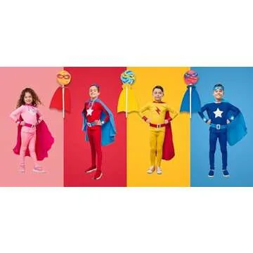 Superhero Candy Lollipops with Capes - 12 Individually Wrapped Suckers 2 Inch Swirled Pops - Marvel Party Favors