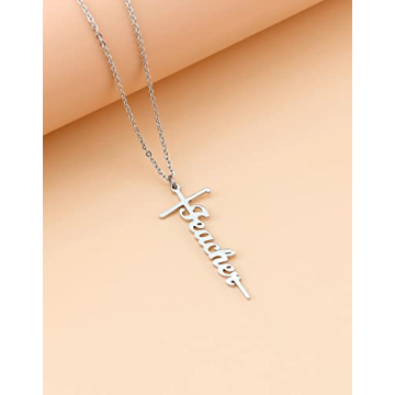 Lcherry Teacher Cross Necklace - Inspirational Jewelry
