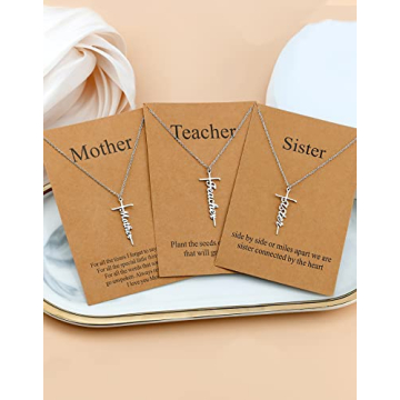 Lcherry Teacher Cross Necklace - Inspirational Jewelry