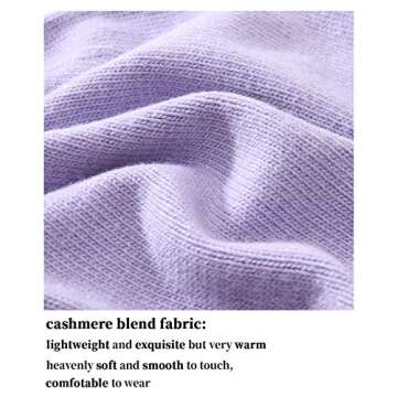 jaxmonoy Winter Cashmere Knit Beanie Hat for Women, Wool Warm Soft Knitted Slouchy Skully Beanie Cap - Lavender