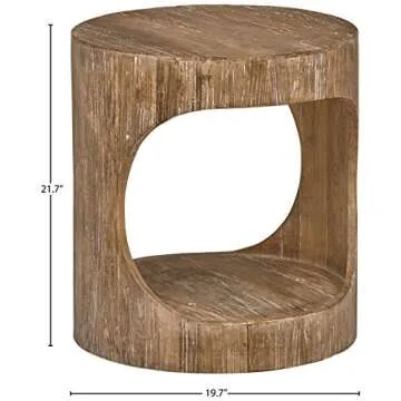 Stone & Beam Miramar Elm Cutout End Table 19.7 Inch