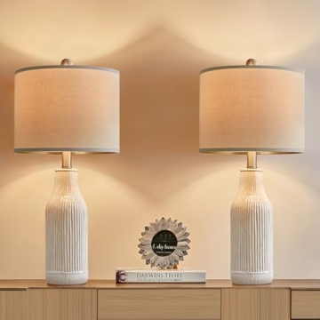 USumkky Modern Ceramic Table Lamp Set of 2 for Home