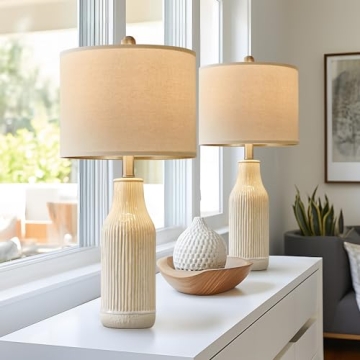 USumkky Modern Ceramic Table Lamp Set of 2 for Home