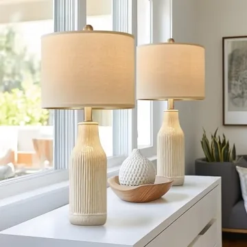 USumkky Modern Ceramic Table Lamp Set of 2 for Home