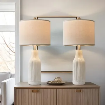 USumkky Modern Ceramic Table Lamp Set of 2 for Home