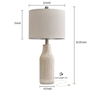 USumkky Modern Ceramic Table Lamp Set of 2 for Home