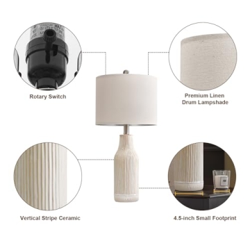 USumkky Modern Ceramic Table Lamp Set of 2 for Home