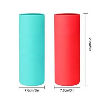 KINBOM 2 Pcs Sublimation Tumblers Sleeve, 20oz Skinny Straight Silicone Wraps Sublimation Heat Resis...