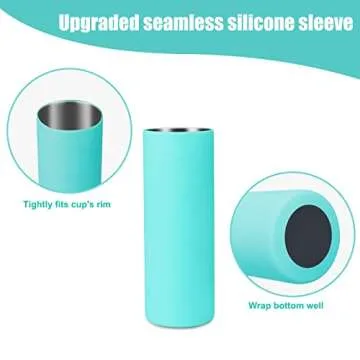 KINBOM 2 Pcs Sublimation Tumblers Sleeve, 20oz Skinny Straight Silicone Wraps Sublimation Heat Resistant Sublimation Bands for Bottle Cup DIY Prevent Ghosting (Green, Red)