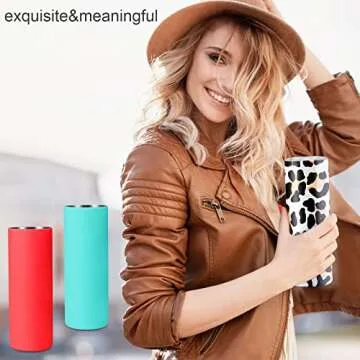 KINBOM 2 Pcs Sublimation Tumblers Sleeve, 20oz Skinny Straight Silicone Wraps Sublimation Heat Resistant Sublimation Bands for Bottle Cup DIY Prevent Ghosting (Green, Red)