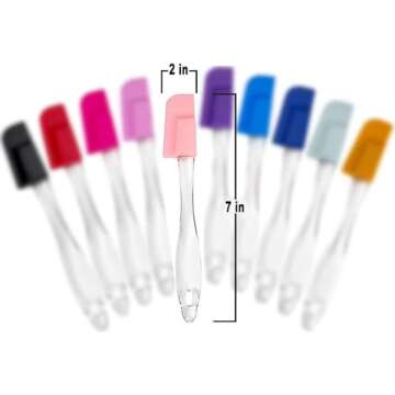 Mini Spatulas Set - 10 Piece Heat Resistant Silicone Spatula - Pro-Grade Multipurpose Kitchen Tool f...