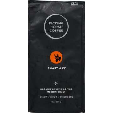 Kicking Horse Coffee, Smart Ass, Medium Roast, Ground,Certified Organic, Fairtrade, Kosher Coffee, 1...