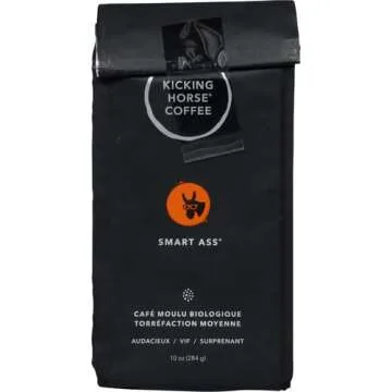 Kicking Horse Coffee, Smart Ass, Medium Roast, Ground,Certified Organic, Fairtrade, Kosher Coffee, 10 Ounce (Pack of 1)