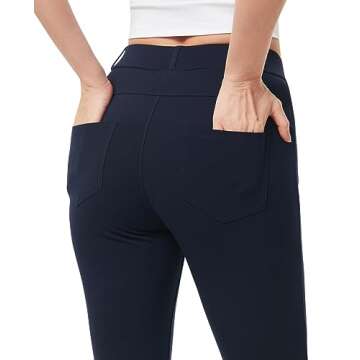 AFITNE Women's Slim Fit Yoga Dress Pants with Pockets