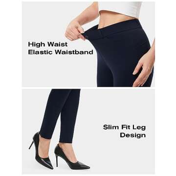 AFITNE Women's Slim Fit Yoga Dress Pants with Pockets