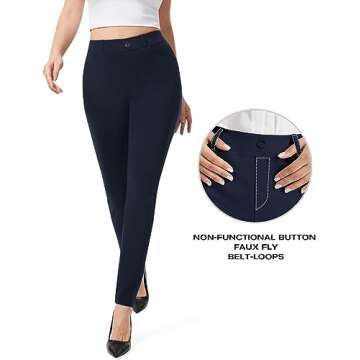 AFITNE Women's Slim Fit Yoga Dress Pants with Pockets