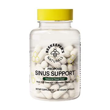 Beekeeper's Naturals All Natural Sinus Support for Adults, Seasonal Nasal Care Relief with Propolis,...