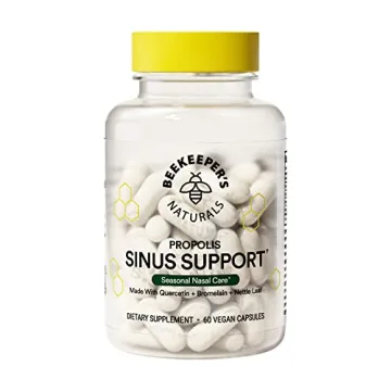 Beekeeper's Naturals All Natural Sinus Support for Adults, Seasonal Nasal Care Relief with Propolis,...