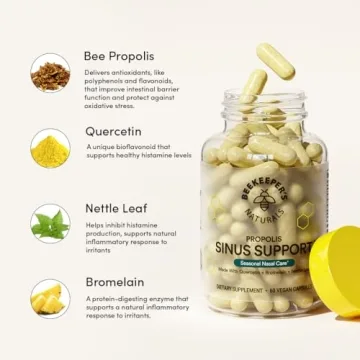 All Natural Sinus Support by Beekeeper's Naturals - 60 ct