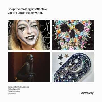 Hemway Premium Ultra Sparkle Glitter Multi Purpose Metallic Flake for Arts Crafts Nails Cosmetics Resin Festival Face Hair - Black Holographic - Extra Chunky (1/24" 0.040" 1mm) 100g / 3.5oz