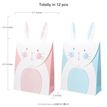 Cheerland Bunny Party Favor Bags for Spring Gatherings