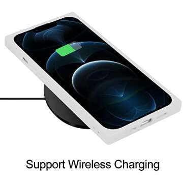 LSL Case Compatible iPhone 12 ProWhite Soft TPU Bumper Anti-Drop Anti-Scratch Shock Absorption Protective Wireless Slim Cover Compatible with iPhone 12 Pro 6.1 Inch for Women Girls Men