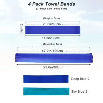 Towel Bands 4 Pack - Perfect Beach & Cruise Accessory