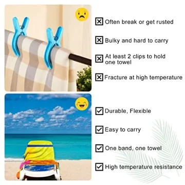 Towel Bands 4 Pack - Perfect Beach & Cruise Accessory