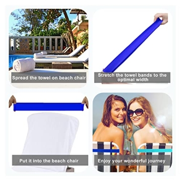 Towel Bands 4 Pack - Perfect Beach & Cruise Accessory
