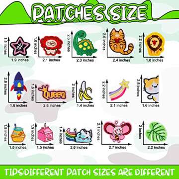 NICEVINYL Iron on Patches for Clothing: 100Pcs Random Assorted Styles Funny Patch Repair Embroidered Appliques for Clothes Sew on/Iron on Jackets Backpacks Hat Dress Fabric for DIY Accessories