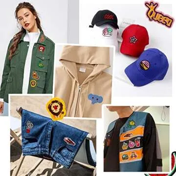 NICEVINYL 100 Assorted Iron-On Patches for Creative Style