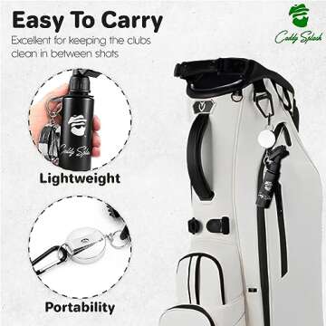 Caddy Splash Golf Club Brush Cleaner with Water - Heavy Duty Retractable Clip- Squeeze Bottle for Easy Cleaning with Nylon Bristles- Holds 4 Oz Water - Golf Accessories- USA Company
