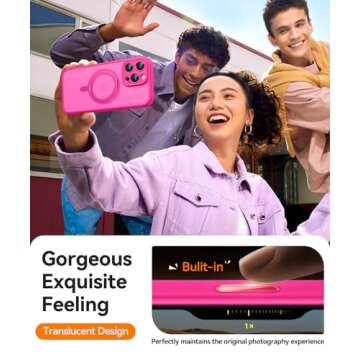 CANSHN Magnetic Stand Case for iPhone 16 Pro Max - Hot Pink