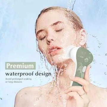 COSLUS Facial Cleansing Brush Silicone Face Scrubber: 7 in 1 FBS-D Electric Exfoliating Rotating Massage Device Waterproof Deep Cleaning Exfoliation Spa Machine - Electronic Skin Care Wash System
