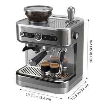 PHILIPS Barista Brew Semi Automatic Espresso Machine - Single & Double Espresso + Americano Button, ...