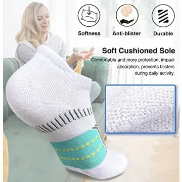 Suaskk Women's Cushion Ankle Running Socks - 5 Pairs