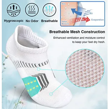 Suaskk Women's Cushion Ankle Running Socks - 5 Pairs