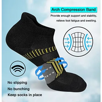 Suaskk Women's Cushion Ankle Running Socks - 5 Pairs