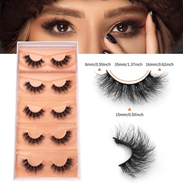 DYSILK Fluffy Mink Eyelashes | 5 Pairs of Natural Look Lashes